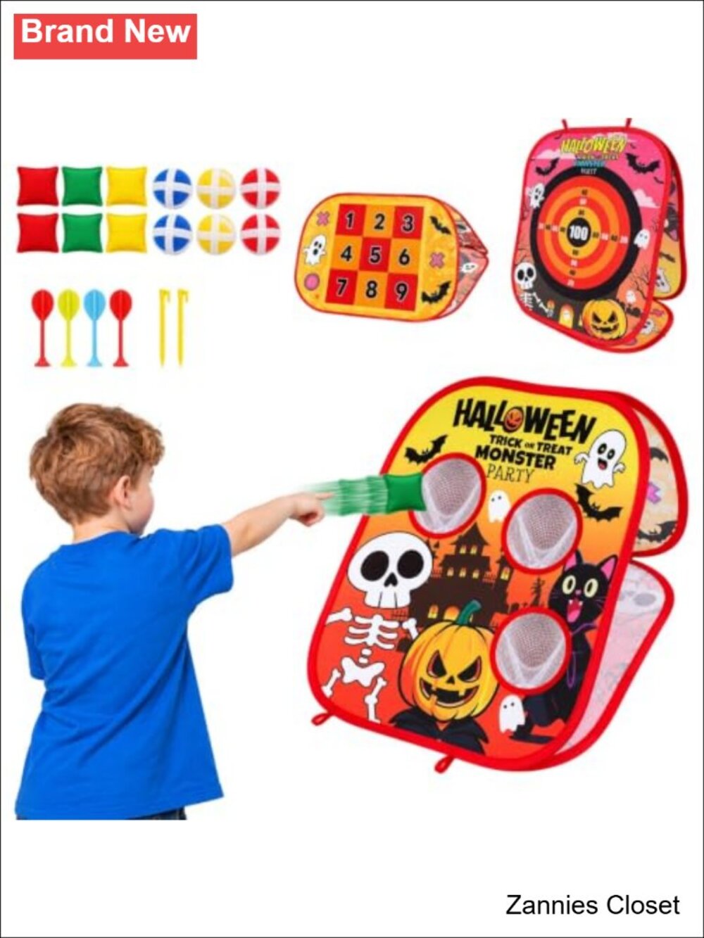 👻 3-in-1 Halloween Bean Bag Toss Game Foldable Party Set for Kids
